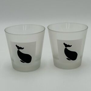 Dartington Frosted Whale Old Fashion Glasses set of 2 Made in France